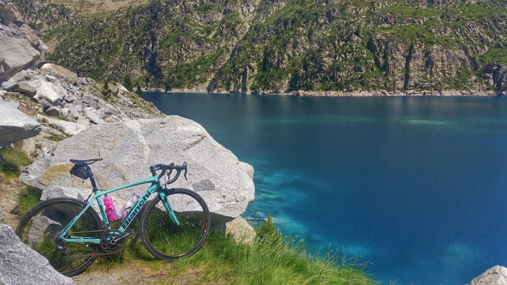 Bianchi Bike resting at Lac de Cap de Long. A lesser known climb of the French Pyrenees