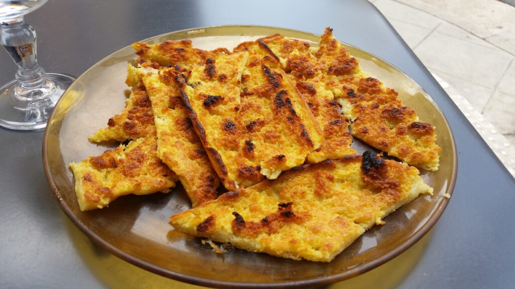 Socca - a flatbread traditionally made with chickpea flour