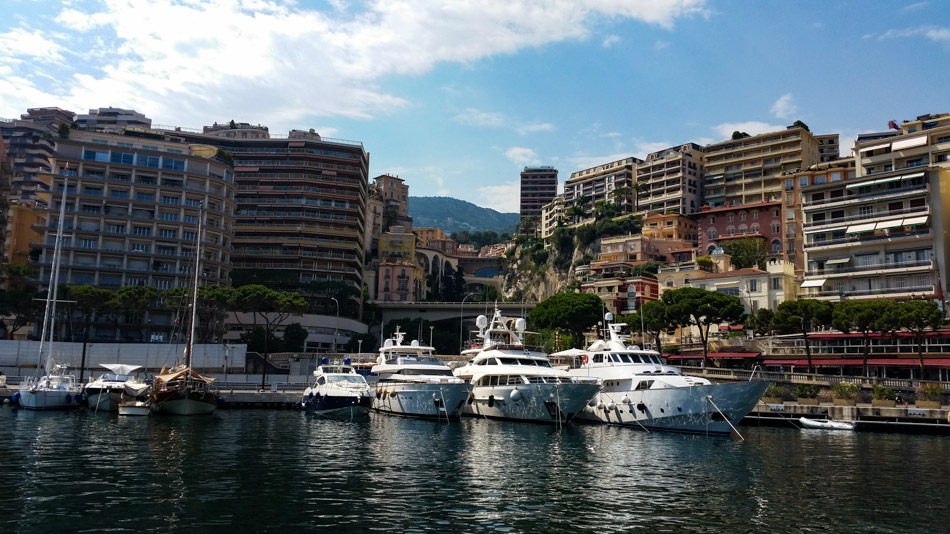 Motor yachts in the harbour in Monaco