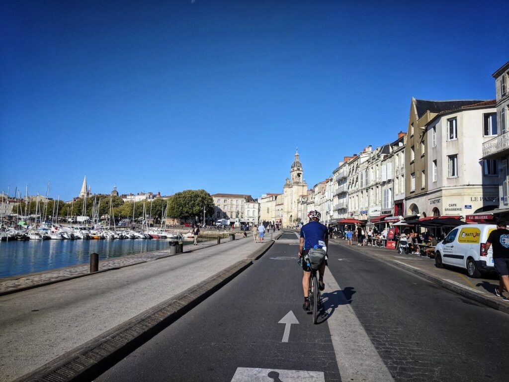 Cycling in the French city of La Rochelle