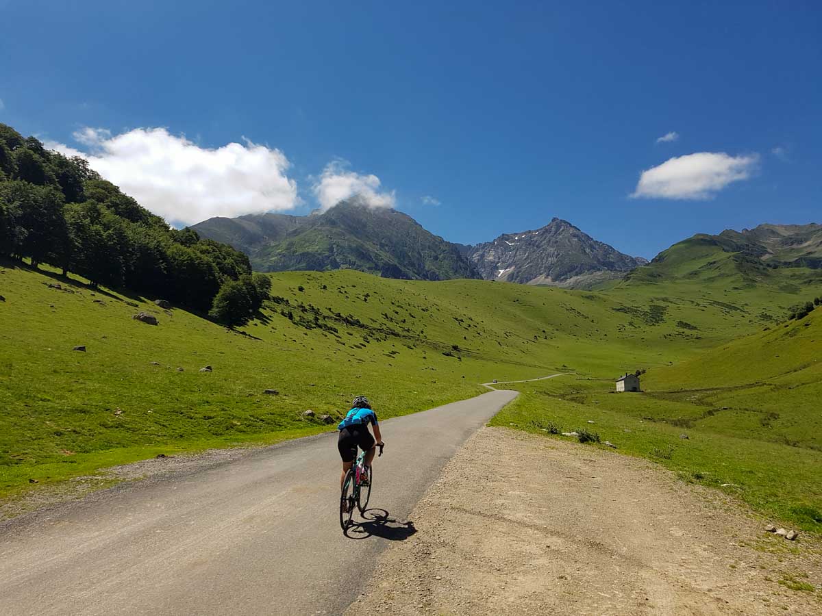 Cyclist in the Pyrenees