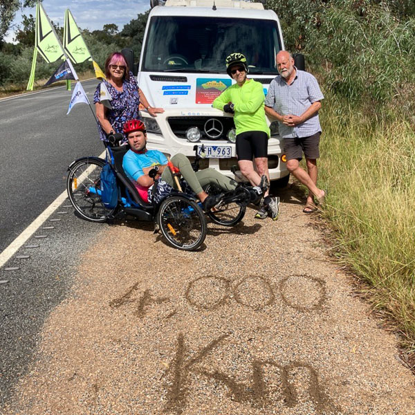 Tommy Quick - hitting the 4,000 km mark on his epic 4 point cycling journey