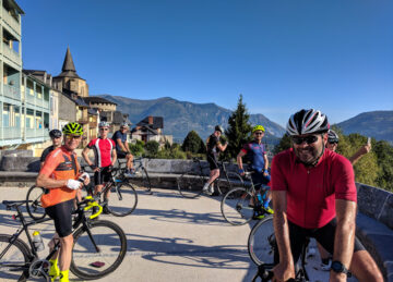 Cycling group in the Pyrenees France
