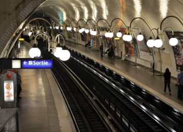 Metro station platform in France