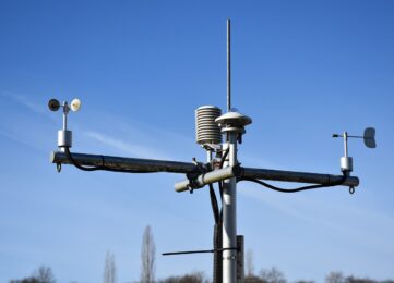 A weather station with different instruments in France