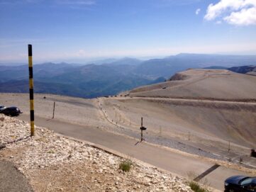 Looking at the road to Mont Ventoux from Bedoin
